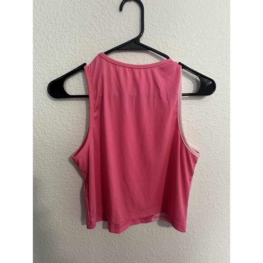 Hot Pink Two-Tone Tank Top Cropped, Vacation, Bachelorette, Party, Sorority - Picture 2 of 2